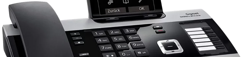 GIGASET DX800A Telefon, kabelgebunden | strahlungarm durch ECO DECT+ | analog, digital, VoIP, Anrufbeantworter. Feedbild.