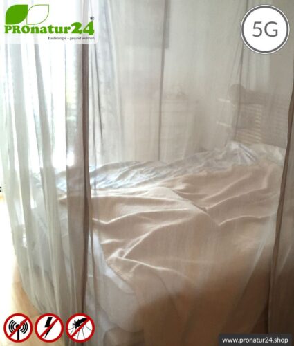 Abschirmender Baldachin Elektrosmog ULTRA | DIY für den EMF Profi | Abschirmung EMF über 99,99 % (48 dB bei 1 GHz) | Erdbar 15 Abschirmender Baldachin Elektrosmog PRO all inclusive. Kasten Doppelbett Set. Abschirmung Funk bis 50 dB. Erdbar. Wirkungsvoll gegen 5G!