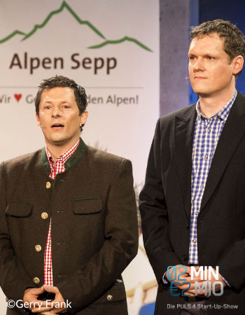 Alpen Sepp in Start-Up-Show 2 Minuten 2 Millionen - ähnlich wie "Die Höhle der Löwen" 1 Alpen Sepp im Pitch bei 2 Minuten Millionen