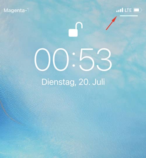 Balkenanzeige auf dem Handydisplay