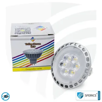 6 Watt LED Spot Vollspektrum | Hell wie 35 Watt, 450 Lumen | CRI 95 | dimmbar | flimmerfrei | Tageslicht | GU5.3 (MR16) | Business Qualität 13 6 Watt LED Spot Vollspektrum | Hell wie 35 Watt, 450 Lumen | CRI 95 | dimmbar | flimmerfrei | Tageslicht | GU5.3 (MR16) | Business Qualität
