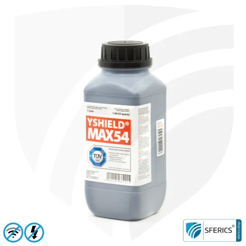 Abschirmfarbe MAX54 | HF Schirmdämpfung gegen Elektrosmog bis zu 100 dB bei 40 GHz | TÜV SÜD zertifiziert | Entwickelt für maximale Abschirmung von Elektrosmog durch 5G oder WIFI 6 2 Abschirmfarbe MAX54 | HF Schirmdämpfung gegen Elektrosmog bis zu 100 dB bei 40 GHz | TÜV SÜD zertifiziert | Entwickelt für maximale Abschirmung von Elektrosmog durch 5G oder WIFI 6