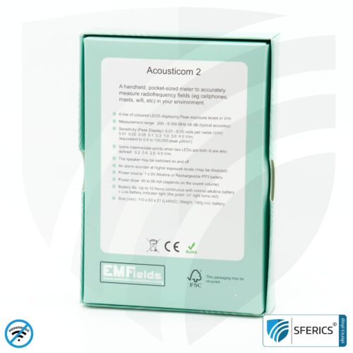 ACOUSTICOM 2 Elektrosmog Detektor | Breitband HF Messgerät für Einsteiger | Erkennung von EMF Funkstrahlung bis 8 GHz, inklusive 5G! 22 ACOUSTICOM 2 Elektrosmog Detektor | Breitband HF Messgerät für Einsteiger | Erkennung von EMF Funkstrahlung bis 8 GHz, inklusive 5G!