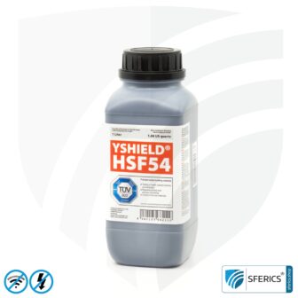 Abschirmfarbe HSF54 | HF Schirmdämpfung gegen Elektrosmog bis zu 90 dB bei 40 GHz | Klassiker von YSHIELD | TÜV SÜD zertifiziert | Effektiv bei 5G!