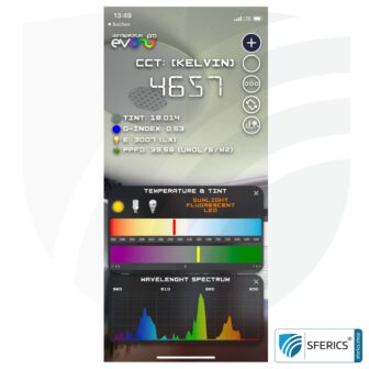 Lightspectrum Pro EVO für iPhone und iPad | Messung vom Lichtspektrum | Farbtemperatur (Kelvin) und Wellenlängen, CRI, Lux, u.v.m. 11 Lightspectrum Pro EVO für iPhone und iPad | Messung vom Lichspektrum | Farbtemperatur (Kelvin) und Wellenlängen, CRI, Lux, uvm.