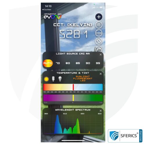 Lightspectrum Pro EVO für iPhone und iPad | Messung vom Lichtspektrum | Farbtemperatur (Kelvin) und Wellenlängen, CRI, Lux, u.v.m. 2 Lightspectrum Pro EVO für iPhone und iPad | Messung vom Lichspektrum | Farbtemperatur (Kelvin) und Wellenlängen, CRI, Lux, uvm.