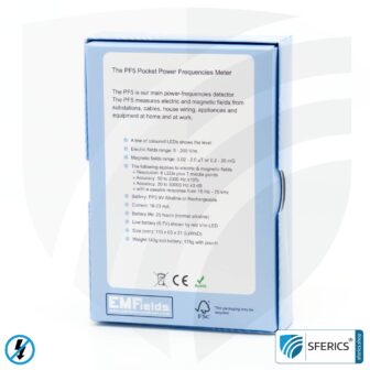Pocket PF5 Meter | Potentialfreies Niederfrequenz Messgerät für Elektrosmog | Erkennung elektrischer Wechselfelder und Magnetfelder | Messbereich 15 bis 50.000 Hz