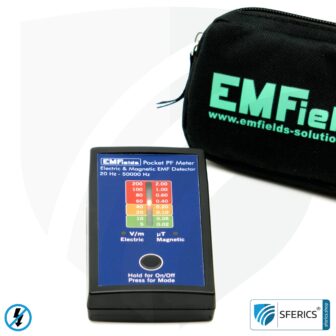 Pocket PF5 Meter | Potentialfreies Niederfrequenz Messgerät für Elektrosmog | Erkennung elektrischer Wechselfelder und Magnetfelder | Messbereich 15 bis 50.000 Hz