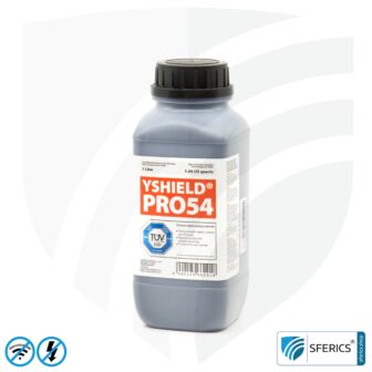 Musterset Abschirmfarben HF | Schutz vor Elektrosmog EMF mit jeweils 250 ml Füllmenge | TÜV SÜD zertifiziert | Perfekt für Materialtests in der Praxis vor dem Kauf 21 Abschirmfarbe PRO54 | HF Schirmdämpfung gegen Elektrosmog bis zu 93 dB bei 40 GHz | Kein Graphit-Effekt = färbt nicht ab | Technisch unsere belastbarste Abschirmfarbe | TÜV SÜD zertifiziert | Effektiv bei 5G!