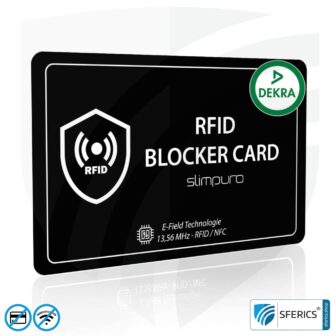RFID NFC Blocker Karte SLIMPURO | Datenschutz fรผr moderne Chipkarten | EC-Karte, Kreditkarte, ID-Karte, ... | bei der Geldbรถrse ZNAP im Set inklusive