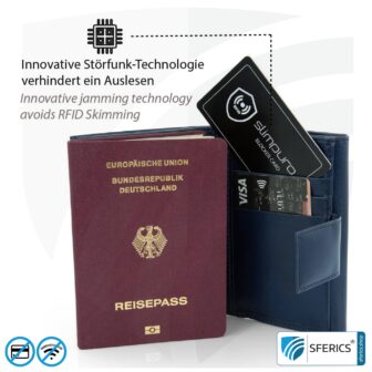 RFID NFC Blocker Karte SLIMPURO | Datenschutz für moderne Chipkarten | EC-Karte, Kreditkarte, ID-Karte, ... | bei der Geldbörse ZNAP im Set inklusive