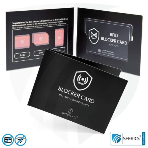 RFID NFC Blocker Karte SLIMPURO | Datenschutz für moderne Chipkarten | EC-Karte, Kreditkarte, ID-Karte, ... | bei der Geldbörse ZNAP im Set inklusive 10 RFID NFC Blocker Karte SLIMPURO | Datenschutz für moderne Chipkarten | EC-Karte, Kreditkarte, ID-Karte, ... | bei der Geldbörse ZNAP im Set inklusive