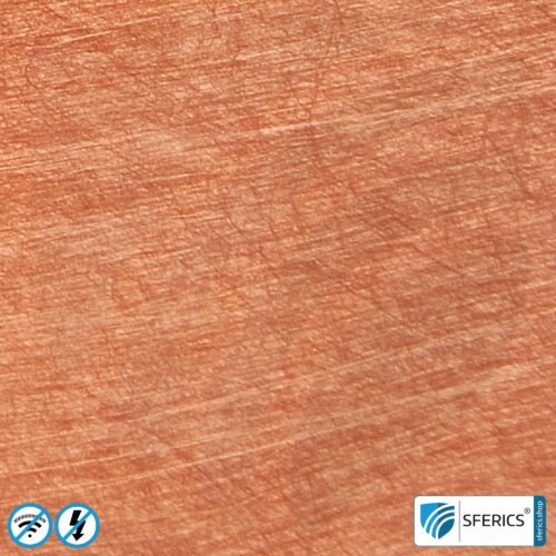 Abschirmvlies SAPHIR | Faservlies mit Kupferbeschichtung | HF Schirmdämpfung gegen Elektrosmog bis zu 56 dB | 100 cm Breite. Wirkungsvoll gegen 5G! 13 Abschirmvlies SAPHIR | Faservlies mit Kupferbeschichtung | über 99,999 % Abschirmwirkung (HF Schirmdämpfung bis 56 dB) | 100 cm Breite. Erdung NF notwendig. Wirkungsvoll gegen 5G!