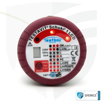 TESTAVIT SCHUKI 1 LCD | Steckdosen Sockel Tester mit FI Auslösung | Schneller Check der Erdung, Verdrahtung und FI Schutzschalter 19 TESTAVIT SCHUKI 1 LCD | Steckdosen Sockel Tester mit FI Auslösung | Schneller Check der Erdung, Verdrahtung und FI Schutzschalter.