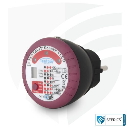 TESTAVIT SCHUKI 1 LCD | Steckdosen Sockel Tester mit FI Auslösung | Schneller Check der Erdung, Verdrahtung und FI Schutzschalter 2 TESTAVIT SCHUKI 1 LCD | Steckdosen Sockel Tester mit FI Auslösung | Schneller Check der Erdung, Verdrahtung und FI Schutzschalter.