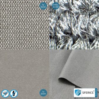 SILVER ELASTIC Abschirmstoff | ideal zur Herstellung von Bekleidung | HF Schirmdämpfung gegen Elektrosmog bis zu 51 dB | TÜV-SÜD qualitätsgeprüft. Wirkungsvoll gegen 5G!