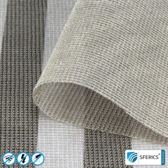 Produktmuster Materialien zur Abschirmung | bis zu 3 Materialmuster kostenlos 40 SILVER TULLE Abschirmstoff | ideal zur Herstellung von Baldachinen und Vorhängen | HF Schirmdämpfung gegen Elektrosmog bis zu 50 dB | TÜV-SÜD qualitätsgeprüft | Wirkungsvoll gegen 5G!