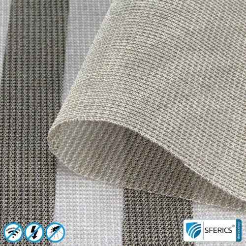 Produktmuster Materialien zur Abschirmung | bis zu 3 Materialmuster kostenlos 8 SILVER TULLE Abschirmstoff | ideal zur Herstellung von Baldachinen und Vorhängen | HF Schirmdämpfung gegen Elektrosmog bis zu 50 dB | TÜV-SÜD qualitätsgeprüft | Wirkungsvoll gegen 5G!