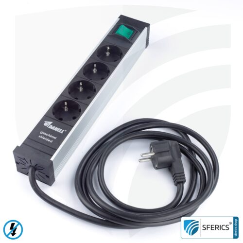 Steckdosenleiste 4-fach, geschirmt NF | mit Ein/Aus Schalter | Typ EF (Schuko) 2 Steckdosenleiste 4-fach, geschirmt NF | mit Ein/Aus Schalter | Typ EF (Schuko)