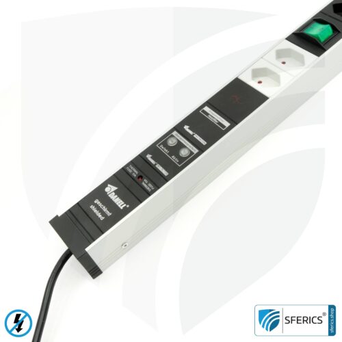 PC Steckdosenleiste 6-fach (4+2), geschirmt NF | mit Ein/Aus Schalter, Überspannungsschutz und Vollschutz HF Filtersystem bis 80 MHz | Typ J Schweiz /LI 15 PC Steckdosenleiste 6-fach (4+2), geschirmt NF | mit Ein/Aus Schalter, Überspannungsschutz und Vollschutz HF Filtersystem bis 80 MHz | Typ J Schweiz /FL