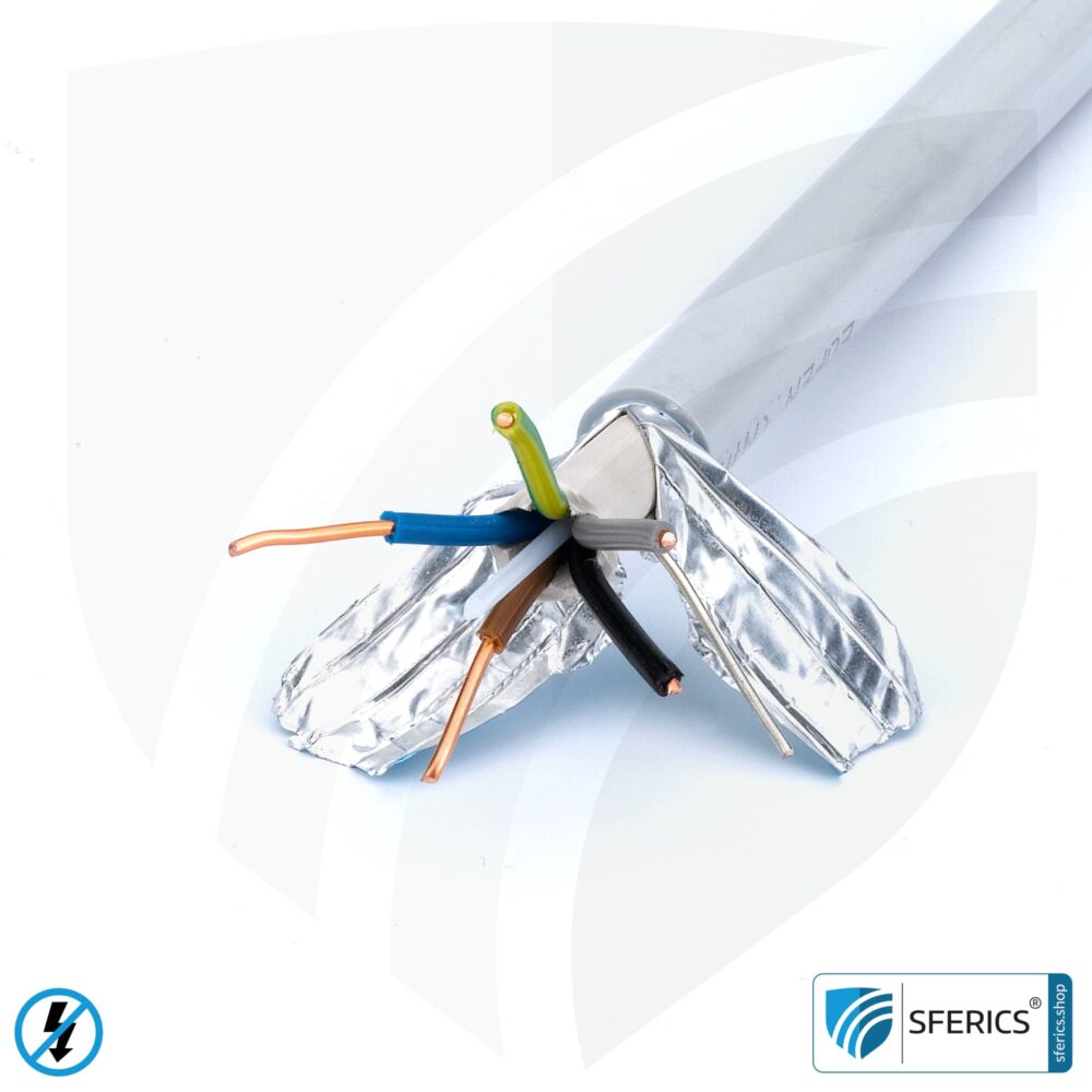 (N)HXMH(St)-J 5x 2,5 mm² geschirmtes Verlegekabel | halogenfrei | weichmacherfrei | Elektrokabel zur Abschirmung elektrischer Wechselfelder NF