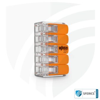 WAGO Compact Verbindungsklemme, Serie 221 | Modell 221-415 | für 5 eindrahtige, feindrahtige und mehrdrähtige Leiter | Alternative zur Lüsterklemme 12 WAGO Compact Verbindungsklemme, Serie 221 | Modell 221-415 | für 5 eindrahtige, feindrahtige und mehrdrähtige Leiter | Alternative zur Lüsterklemme