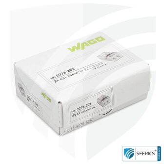 WAGO Compact Steckklemmen bzw. Verbindungsdosenklemmen | Modell 2273-202 | für 2 eindrähtige Leiter | Alternative zur Lüsterklemme