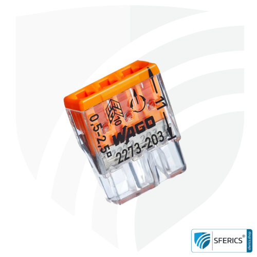 WAGO Compact Steckklemmen bzw. Verbindungsdosenklemmen | Modell 2273-203 | für 3 eindrähtige Leiter | 100 Stück | Alternative zur Lüsterklemme 9 WAGO Compact Steckklemmen bzw. Verbindungsdosenklemmen | Modell 2273-203 | für 3 eindrähtige Leiter | Alternative zur Lüsterklemme