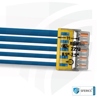 WAGO Compact Steckklemmen bzw. Verbindungsdosenklemmen | Modell 2273-205 | für 5 eindrähtige Leiter | 100 Stück | Alternative zur Lüsterklemme 8 WAGO Compact Steckklemmen bzw. Verbindungsdosenklemmen | Modell 2273-205 | für 5 eindrähtige Leiter | Leiterquerschnitt 0,5 bis 2,5 mm² | 450V / 24 A | 100 Stück pro Packung