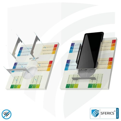FAZUP Antennen Patch mit strahlungsfreiem SFERICS® Luftkabel Kopfhörer im Spar-SET | SILBER | Schützt Ohren und Gehirn vor unnötig hoher Bestrahlung durch EMF + Magnetfeld 35 FAZUP Antennen Patch | Innovative Technologie gegen Elektrosmog | Schützt vor unnötig hoher Bestrahlung durch’s eigene Mobiltelefon | Keine Esoterik oder Harmonisierung. Reduktion ist messbar!