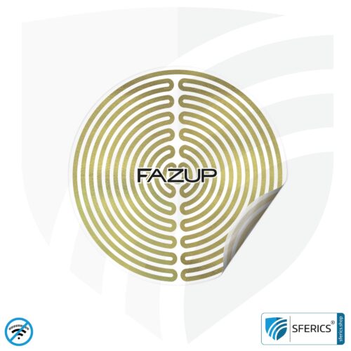 FAZUP Antennen Patch | GOLD | Innovative Technologie gegen Elektrosmog | Schützt vor unnötig hoher Bestrahlung durch's eigene Mobiltelefon | Keine Esoterik oder Harmonisierung. Reduktion ist messbar! 1 FAZUP Antennen Patch | Edition GOLD | Ferritkern fürs kabelgebundene Headset inklusive | Innovative Technologie gegen Elektrosmog | Schützt vor unnötig hoher Bestrahlung durch's eigene Mobiltelefon