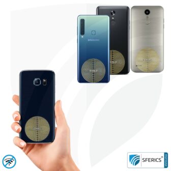 FAZUP Antennen Patch | Edition GOLD | Ferritkern fürs kabelgebundene Headset inklusive | Innovative Technologie gegen Elektrosmog | Schützt vor unnötig hoher Bestrahlung durch's eigene Mobiltelefon