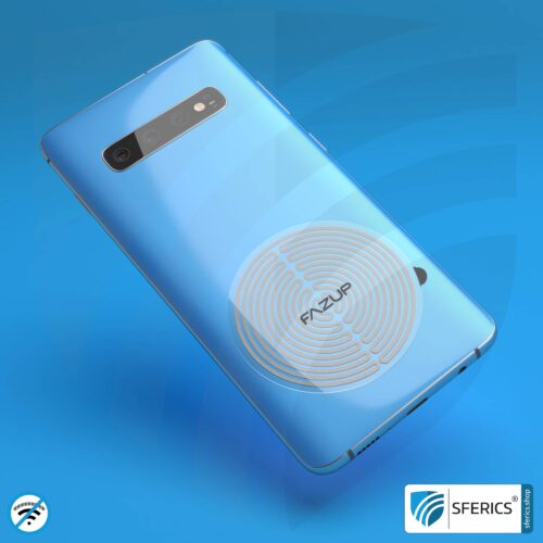 FAZUP Antennen Patch mit strahlungsfreiem SFERICS® Luftkabel Kopfhörer im Spar-SET | SILBER | Schützt Ohren und Gehirn vor unnötig hoher Bestrahlung durch EMF + Magnetfeld 32 FAZUP Antennen Patch | SILBER | Innovative Technologie gegen Elektrosmog | Schützt vor unnötig hoher Bestrahlung durch’s eigene Mobiltelefon | Keine Esoterik oder Harmonisierung. Reduktion ist messbar!