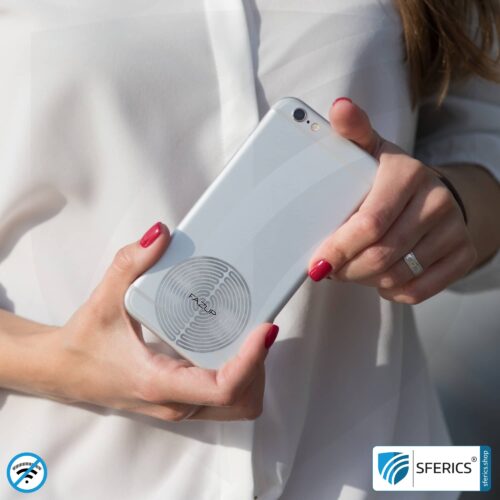 FAZUP Antennen Patch mit strahlungsfreiem SFERICS® Luftkabel Kopfhörer im Spar-SET | SILBER | Schützt Ohren und Gehirn vor unnötig hoher Bestrahlung durch EMF + Magnetfeld 33 FAZUP Antennen Patch | SILBER | Innovative Technologie gegen Elektrosmog | Schützt vor unnötig hoher Bestrahlung durch’s eigene Mobiltelefon | Keine Esoterik oder Harmonisierung. Reduktion ist messbar!