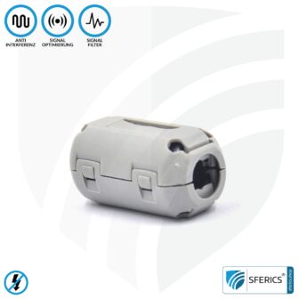 Ferritkern Filter gegen Elektrosmog im Headsetkabel | grau, klickbar, für 5 mm Kabel | GRATIS 1 Stück als Geschenk! 11 Ferritkern Filter gegen Elektrosmog im Headsetkabel | grau, klickbar, für 5 mm Kabel | GRATIS 1 Stück als Geschenk!