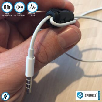Ferritkern Filter gegen Elektrosmog im Headsetkabel | grau, klickbar, für 5 mm Kabel | GRATIS 1 Stück als Geschenk! 16 Ferritkern Filter gegen Elektrosmog im Headsetkabel | schwarz, klickbar, für 5 mm Kabel | GRATIS 1 Stück als Geschenk!