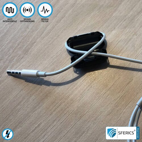 Ferritkern Filter gegen Elektrosmog im Headsetkabel | schwarz, klickbar, für 5 mm Kabel | GRATIS 1 Stück als Geschenk! 13 Ferritkern Filter gegen Elektrosmog im Headsetkabel | schwarz, klickbar, für 5 mm Kabel | GRATIS 1 Stück als Geschenk!