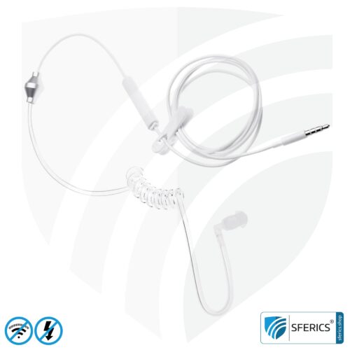 Luftkabel Anti Elektrosmog Monaural Headset mit Mikrofon | In-Ear-Headset AirTube zur Reduktion von EMF am Kopf | Klinkenstecker | Prädestiniert fürs Callcenter, Security, usw. 1 Luftkabel Anti Elektrosmog Monaural Headset mit Mikrofon | In-Ear-Headset AirTube zur Reduktion von EMF am Kopf | Klinkenstecker | Prädestiniert fürs Callcenter, Security, usw.