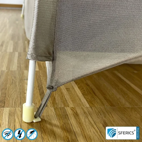 Abschirmzelt SAFECAVE SINGLE mit 100 cm Breite | Anti Elektrosmog Vollschutz | Mobiler Strahlenschutz gegen WLAN, Handy, LTE, 5G, ... mit Wirkungsgrad über 99,99 % (42 dB) | frei stehend, ohne Deckenaufhängung | erdbar 10 Abschirmzelt SAFECAVE | Anti Elektrosmog Vollschutz | Mobiler Strahlenschutz gegen WLAN, Handy, LTE, 5G, ... mit Wirkungsgrad über 99,99 % (42 dB) | frei stehend, ohne Deckenaufhängung | NF erdbar