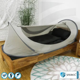 Abschirmzelt SAFECAVE Pop Up Wurfzelt | Anti Elektrosmog Vollschutz | Mobiler Strahlenschutz gegen WLAN, Handy, LTE, 5G, ... mit Wirkungsgrad bis zu 99,99 % (42 dB) | NF erdbar