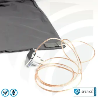 Abschirmender Schlafsack Elektrosmog PRO im Set | Mobiler Strahlenschutz gegen WLAN, Handy, LTE, 5G, ... mit Wirkungsgrad über 99,99 % (42 dB) | NF erdbar 20 Abschirmender Schlafsack Elektrosmog PRO | Mobiler Strahlenschutz gegen WLAN, Handy, LTE, 5G, ... mit Wirkungsgrad über 99,99 % (42 dB) | frei stehend, ohne Deckenaufhängung | NF erdbar