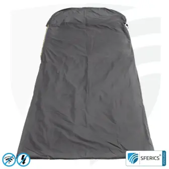 Abschirmender Schlafsack Elektrosmog PRO im Set | Mobiler Strahlenschutz gegen WLAN, Handy, LTE, 5G, ... mit Wirkungsgrad über 99,99 % (42 dB) | NF erdbar 26 Abschirmender Schlafsack Elektrosmog PRO | Mobiler Strahlenschutz gegen WLAN, Handy, LTE, 5G, ... mit Wirkungsgrad über 99,99 % (42 dB) | frei stehend, ohne Deckenaufhängung | NF erdbar