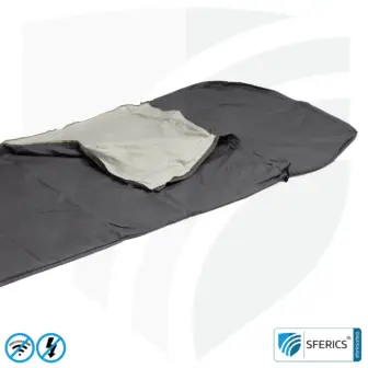 Abschirmender Schlafsack Elektrosmog PRO im Set | Mobiler Strahlenschutz gegen WLAN, Handy, LTE, 5G, ... mit Wirkungsgrad über 99,99 % (42 dB) | NF erdbar 23 Abschirmender Schlafsack Elektrosmog PRO | Mobiler Strahlenschutz gegen WLAN, Handy, LTE, 5G, ... mit Wirkungsgrad über 99,99 % (42 dB) | frei stehend, ohne Deckenaufhängung | NF erdbar