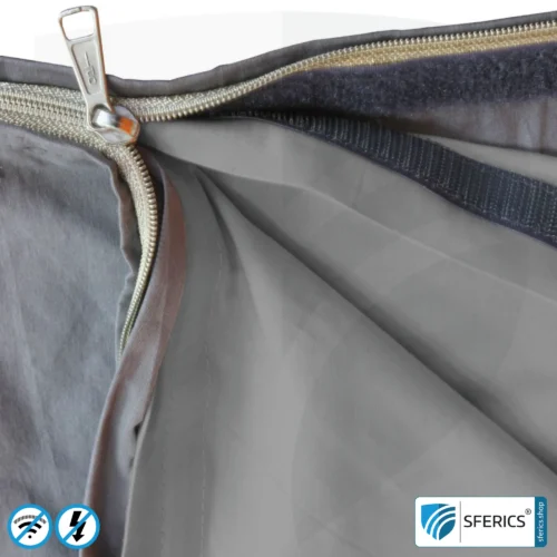 Abschirmender Schlafsack Elektrosmog PRO | Mobiler Strahlenschutz gegen WLAN, Handy, LTE, 5G, ... mit Wirkungsgrad über 99,99 % (42 dB) | frei stehend, ohne Deckenaufhängung | NF erdbar 19 Abschirmender Schlafsack Elektrosmog PRO | Mobiler Strahlenschutz gegen WLAN, Handy, LTE, 5G, ... mit Wirkungsgrad über 99,99 % (42 dB) | frei stehend, ohne Deckenaufhängung | NF erdbar