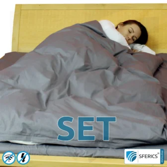 Abschirmende Bettwäsche | Mobiler Strahlenschutz gegen WLAN, Handy, LTE, 5G, ... mit Wirkungsgrad über 99,99 % (42 dB) | NF erdbar