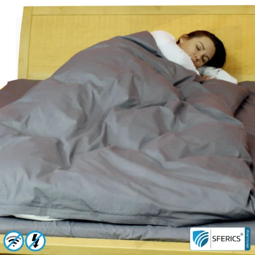 Abschirmende Bettwäsche | mobiler Strahlenschutz gegen WLAN, Handy, LTE, 5G, ... mit Wirkungsgrad über 99,99 % (42 dB) | NF erdbar 1 Abschirmende Bettwäsche | Mobiler Strahlenschutz gegen WLAN, Handy, LTE, 5G, ... mit Wirkungsgrad über 99,99 % (42 dB) | NF erdbar