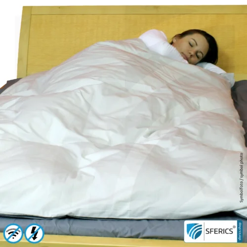 Abschirmende Bettwäsche | mobiler Strahlenschutz gegen WLAN, Handy, LTE, 5G, ... mit Wirkungsgrad über 99,99 % (42 dB) | NF erdbar 7 Abschirmende Bettwäsche | Mobiler Strahlenschutz gegen WLAN, Handy, LTE, 5G, ... mit Wirkungsgrad über 99,99 % (42 dB) | NF erdbar