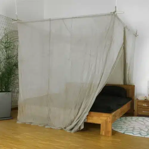 Abschirmender Baldachin Elektrosmog PRO | DOPPELBETT | Abschirmung Funk über 99,99 % (48 dB). Erdbar. Wirkungsvoll gegen 5G! Feedbild.