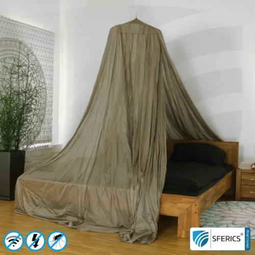 Abschirmender Baldachin Elektrosmog BUDGET | DOPPELBETT, Pyramidenform | Abschirmung EMF über 99,99 % (44 dB) | Erdbar NF | Made in China 7 Abschirmender Baldachin Elektrosmog BUDGET | DOPPELBETT | Pyramidenform | Abschirmung Funk über 99,99 % (44 dB) | erdbar | Made in China