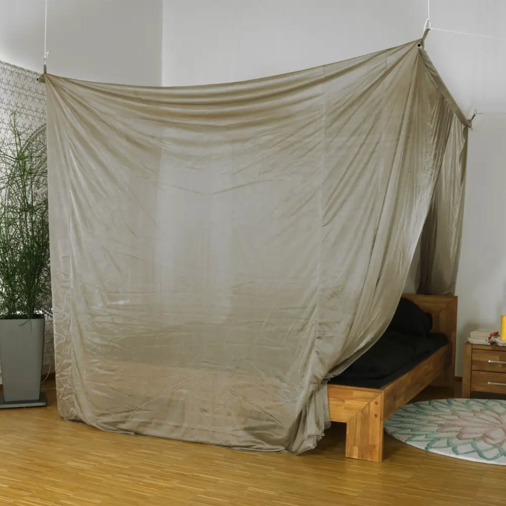 Abschirmender Baldachin Elektrosmog BUDGET | DOPPELBETT | Abschirmung Funk über 99,99 % (44 dB). Erdbar.